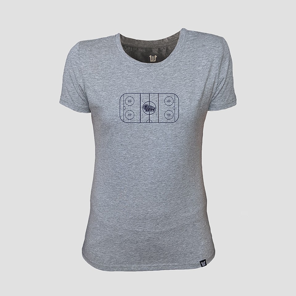 Women's T-shirt with Monochrome 'Rink Design' Print 